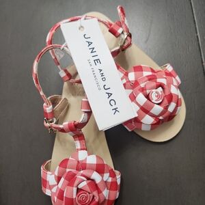 Janie and Jack Red and White Kids Sandals
